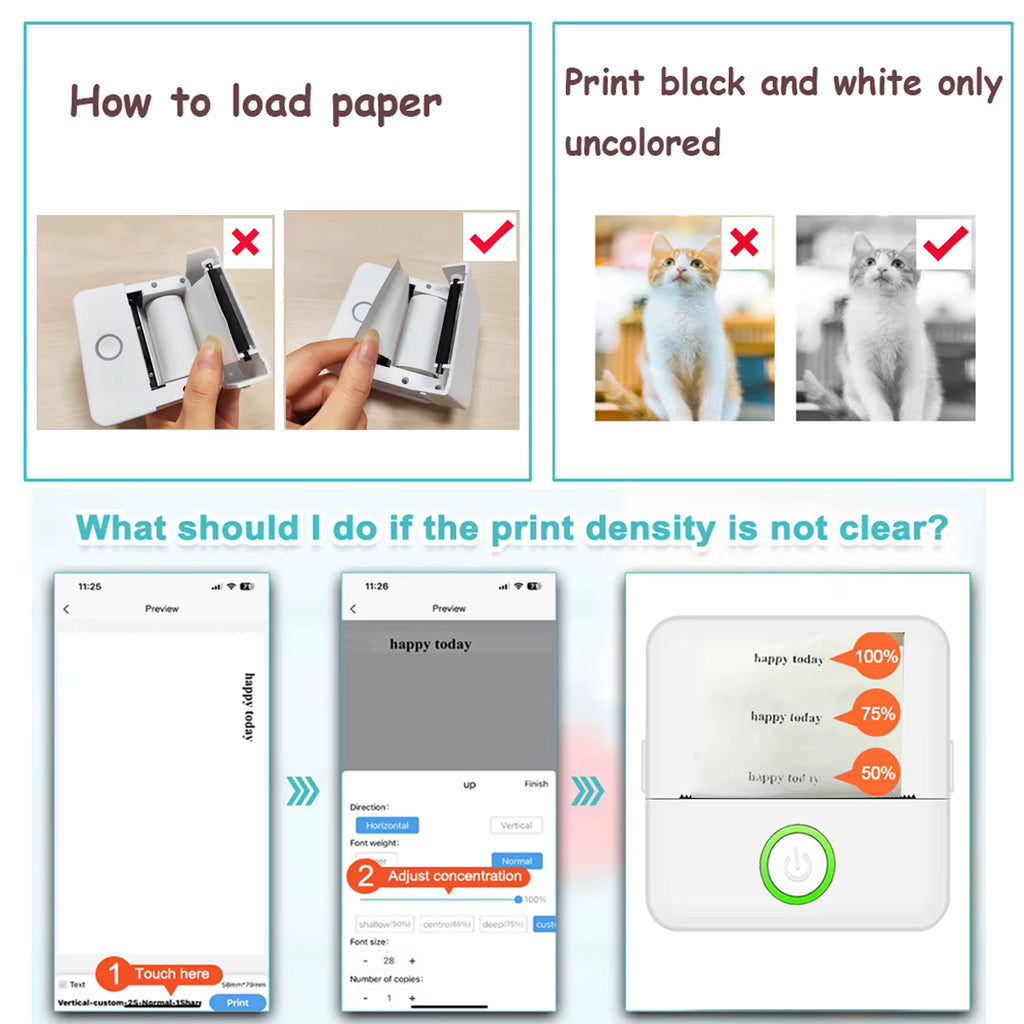 White Thermal Mini Printer