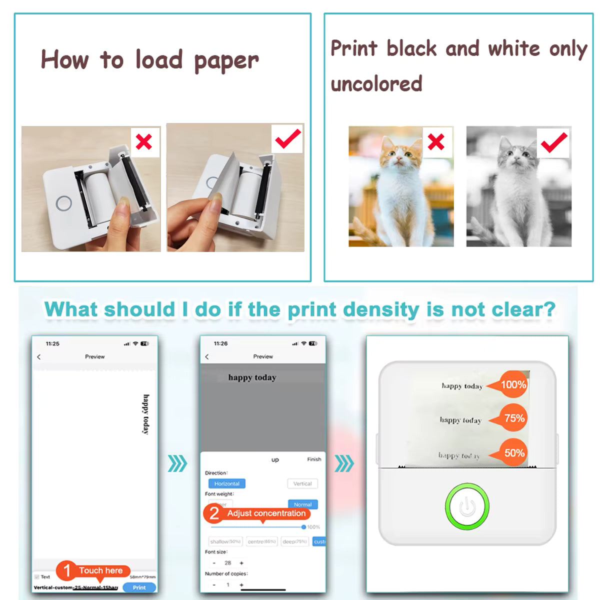 White Thermal Mini Printer